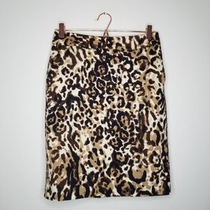 Merona leopard print pencil skirt size 6 (f)